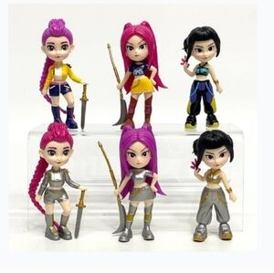 Fashionable Warrior Dolls Set - Pink, Yellow, Silver